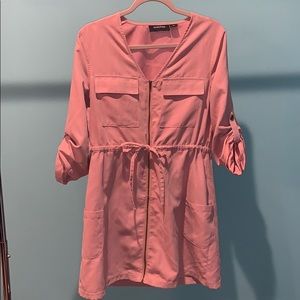 Suede light pink dress